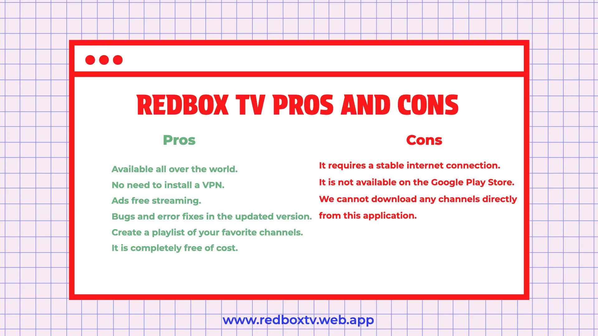 RedBox tv pros cons